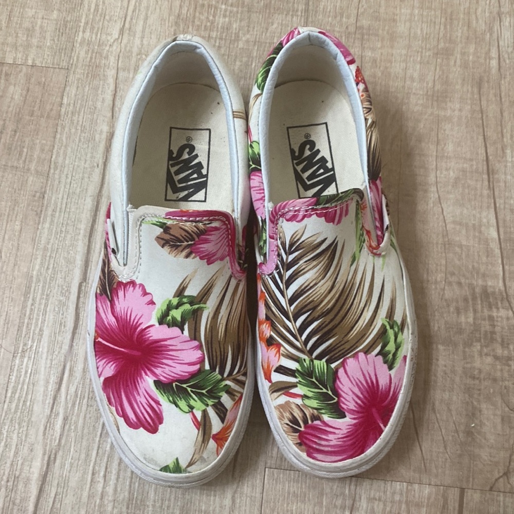 Vans floral slip ons